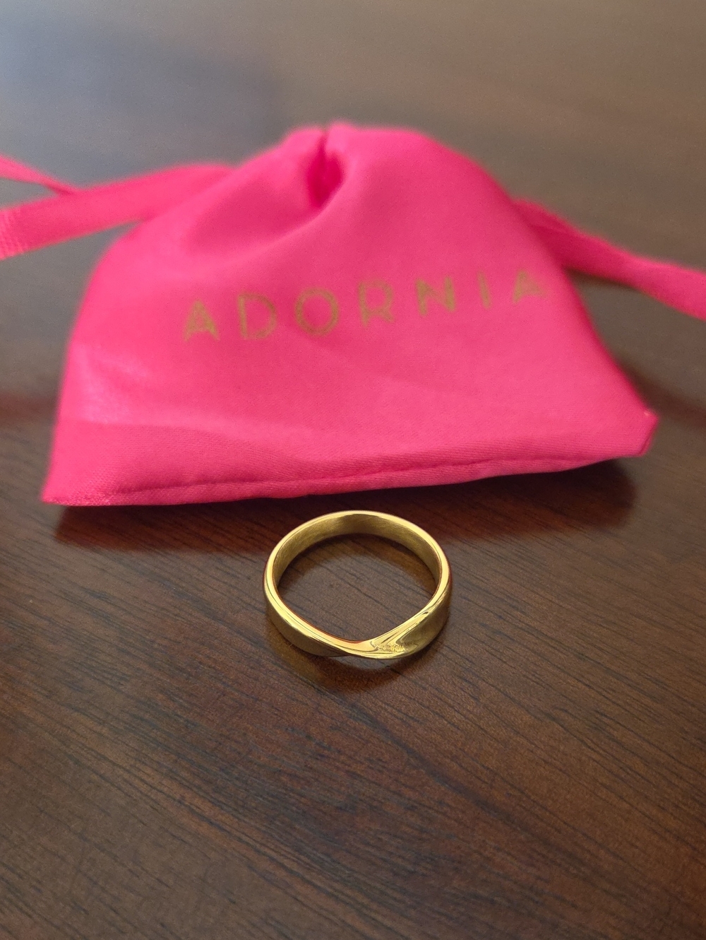 Adornia Classic Gold Twist Band Ring - Polished Gold